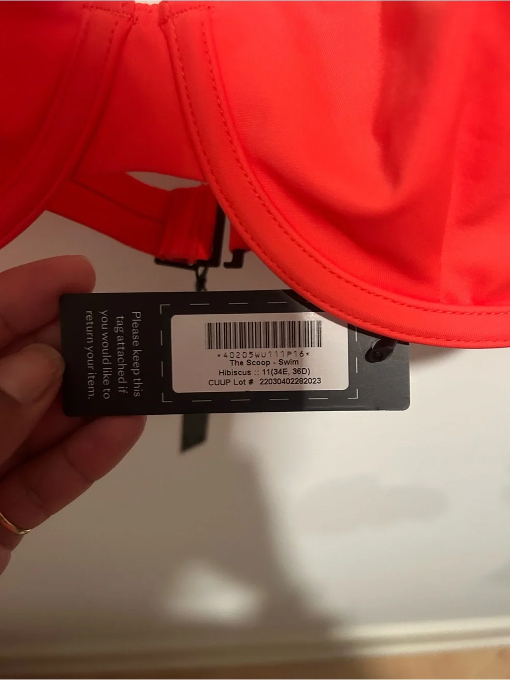 CUUP Bright Red Underwire Bikini Swim Top